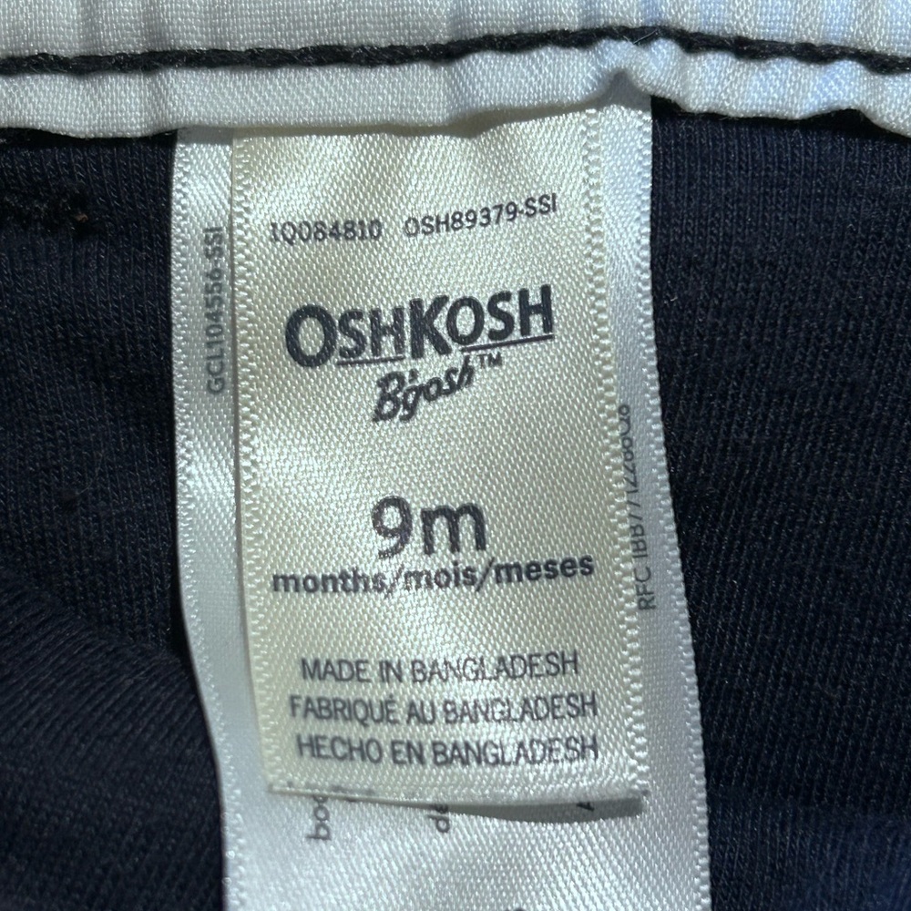 OshKosh B'Gosh Unisex Baby Navy‎ Blue Lined Corduroy Overalls Size 9M - Picture 11 of 12